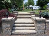 hardscape pilars, steps and walkway